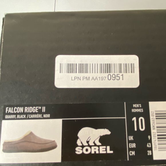 Sorel Men’s sz 10 Quarry, Black Falcon Ridge ll Slipper New in Box - Picture 11 of 13